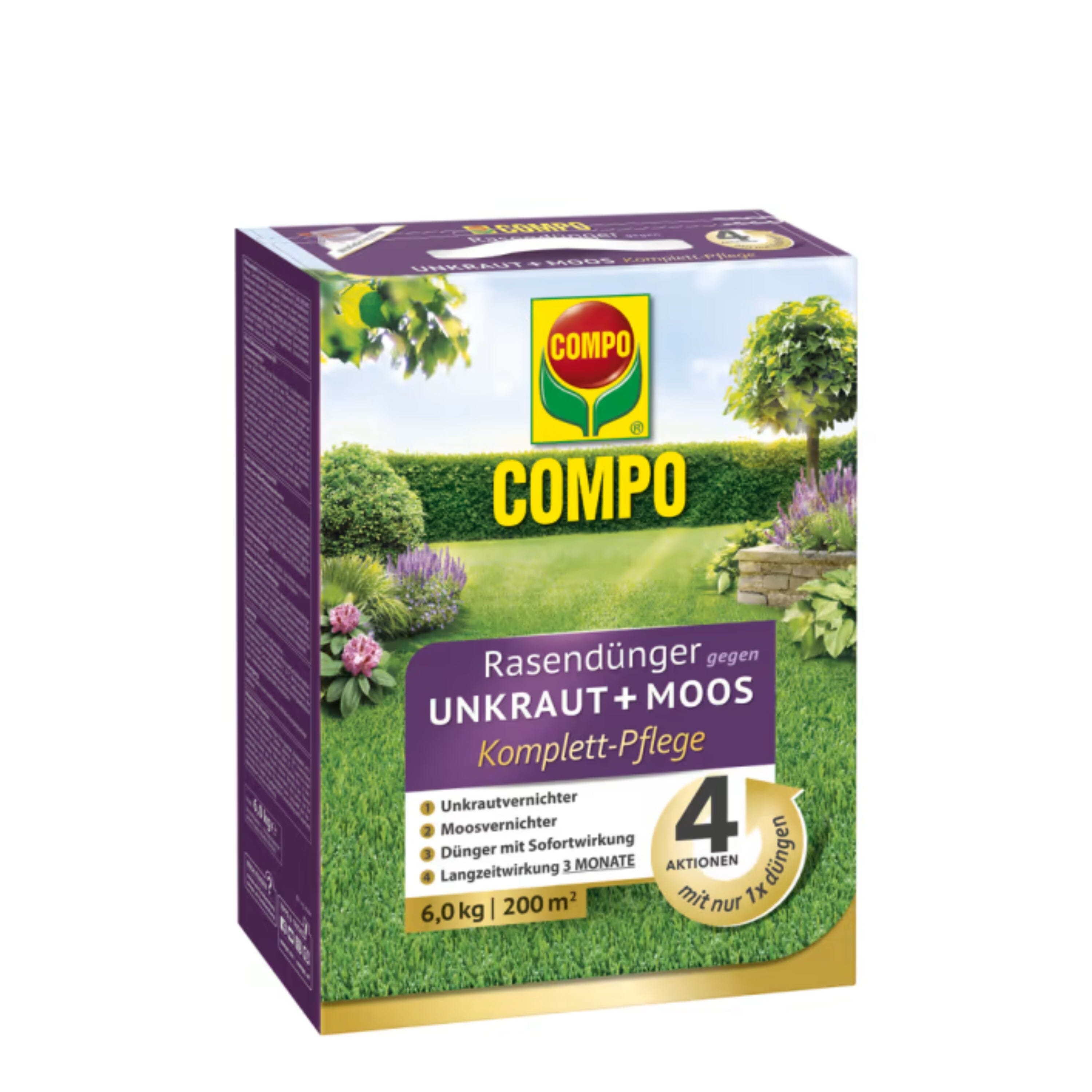 COMPO lawn fertilizer against weeds + moss complete care COMPO