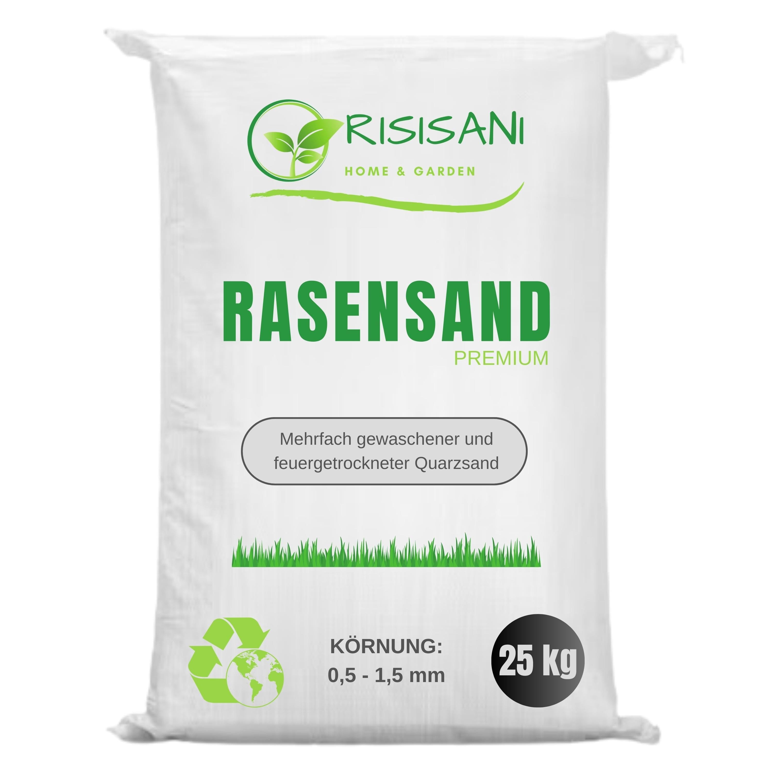 Lawn Sand Premium 0.5-1.5 mm | 25 kg | Quartz sand washed and fire-dried RISISANI Home & Garden DE